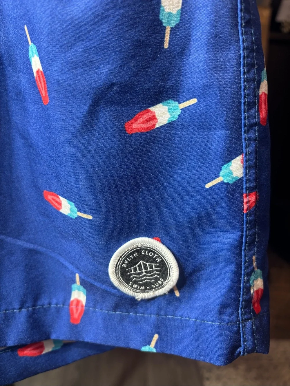 Men's Blue Popsicle Print Swim Trunks SHEIN Size Small EPC